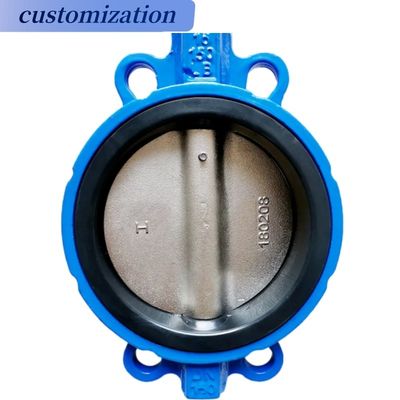 工業用 CF8 Di Ci EPDM PTFE 強い酸 柔らかい 鉄レバー 操作 バターフライ バルブ