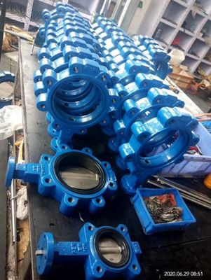 DN350 PN16 バターフライバル EPDM 柔らかい鉄ウエファー フレンズラグ 水のための水システム
