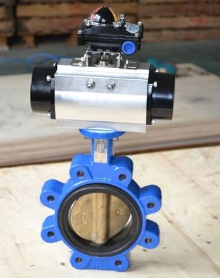 DN200 柔らかい鋳鉄 PTFE 座ったラグ バターフライバル 一般温度メディア