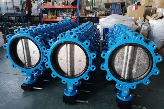 DN200 柔らかい鋳鉄 PTFE 座ったラグ バターフライバル 一般温度メディア